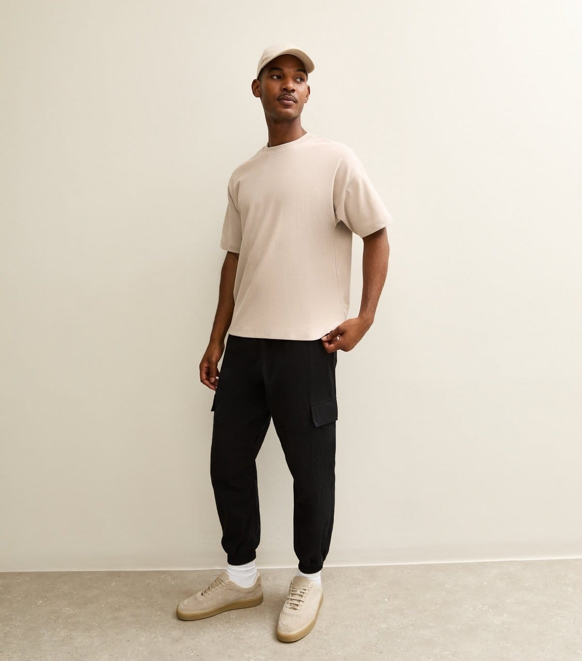 New Look Men's Stone Heavyweight Crew Neck T-Shirt