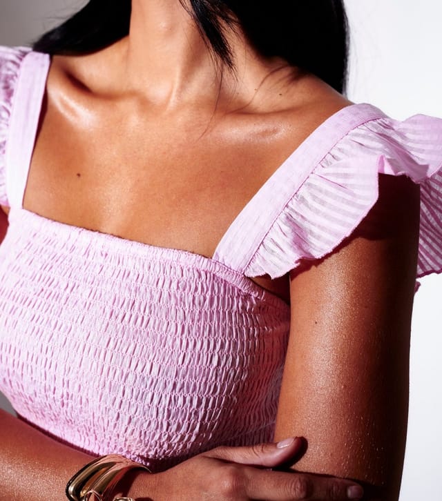 South Beach Women's Light Pink Shirred Frill Strap Top South Beach New Look - 3