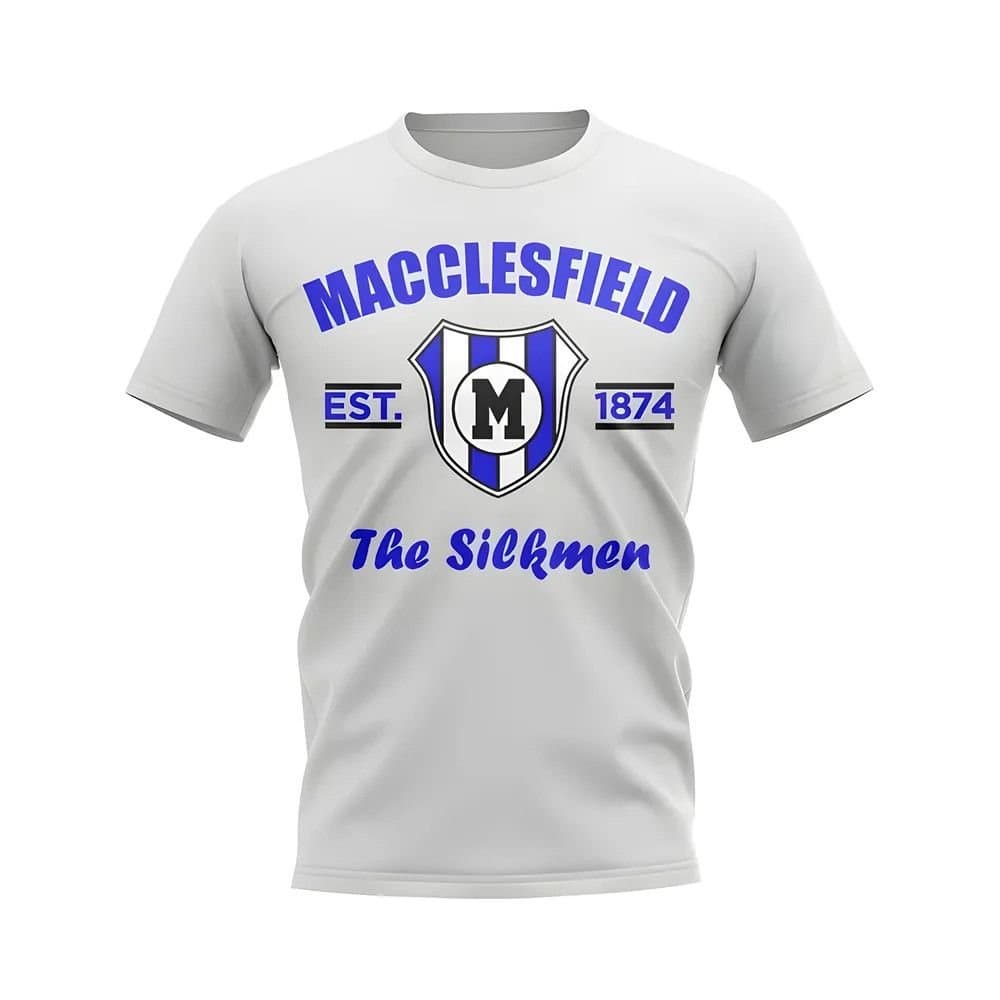 Macclesfield Macclesfield Men's Personalised Established Football T-Shirt in White