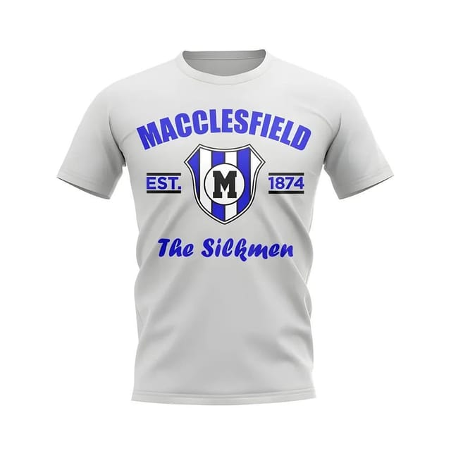 Macclesfield Macclesfield Men's Personalised Established Football T-Shirt in White - 2