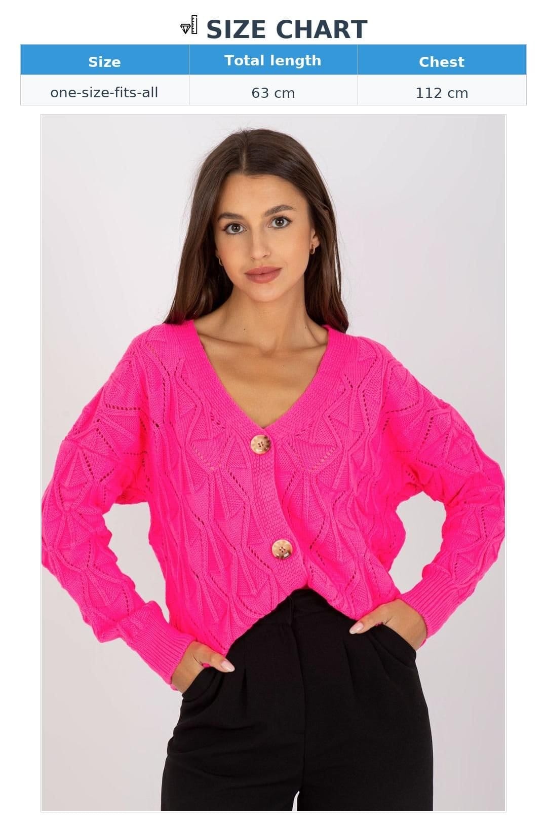 Love Lace Love Lace Women's Openwork Button Front Cardigan Sweater in Pink - 4