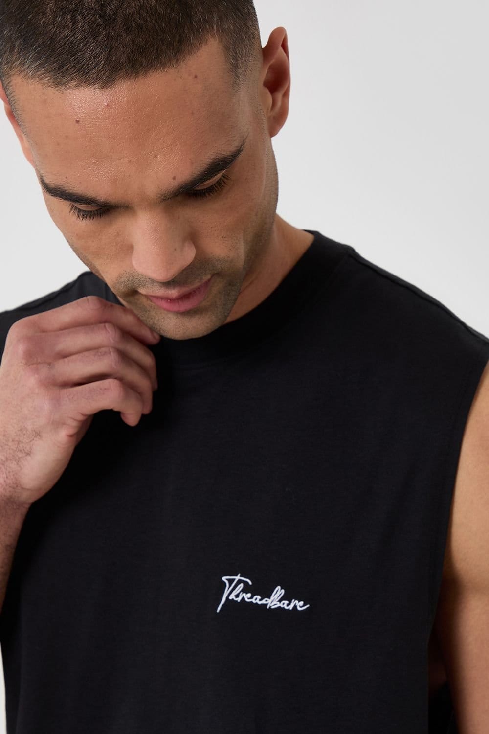 Threadbare Threadbare Men's Relaxed Fit Sleeveless Lounge Set in Black - 4