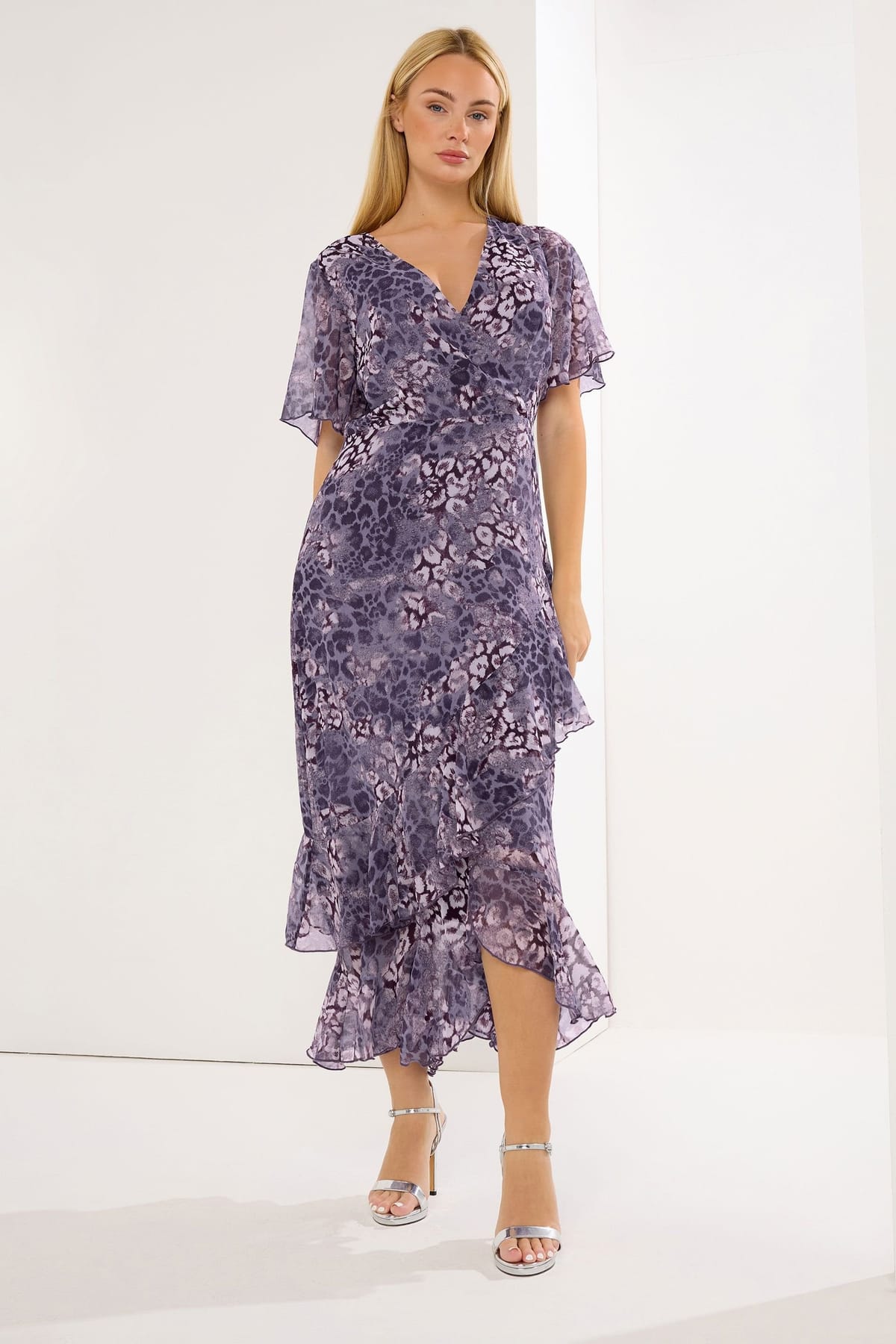 Star By Julien Macdonald Star by Julien Macdonald Women's Animal Tiered Wrap Maxi Dress in Purple - 1