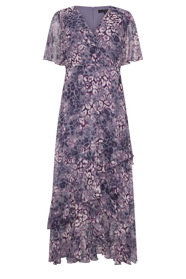 Star By Julien Macdonald Star by Julien Macdonald Women's Animal Tiered Wrap Maxi Dress in Purple - 2
