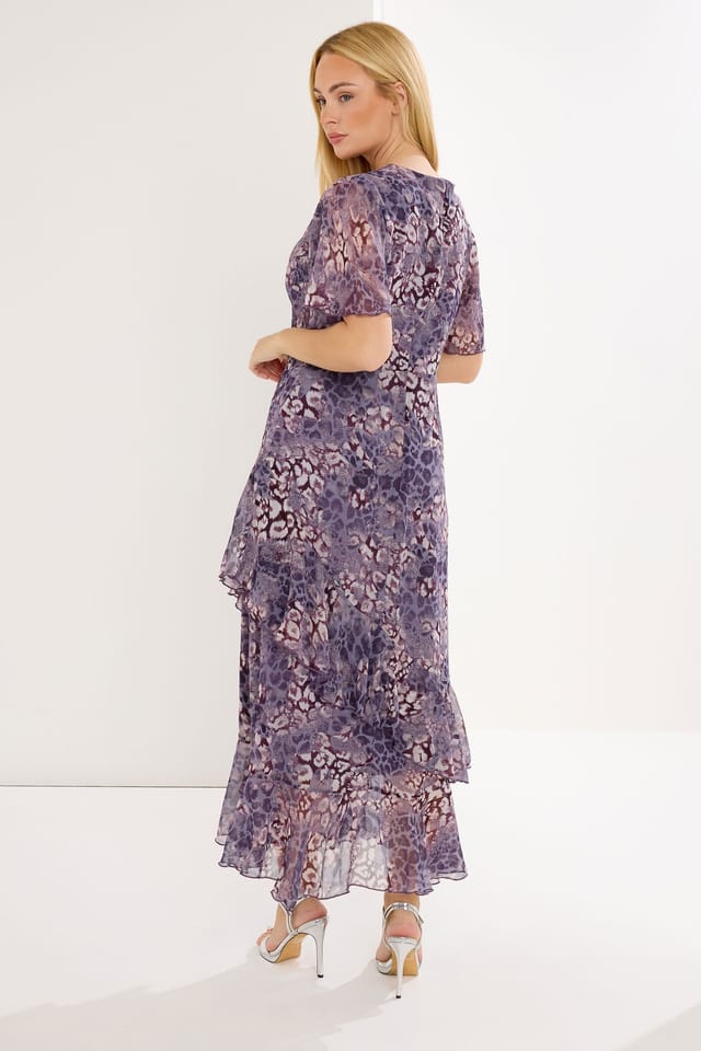 Star By Julien Macdonald Star by Julien Macdonald Women's Animal Tiered Wrap Maxi Dress in Purple - 3