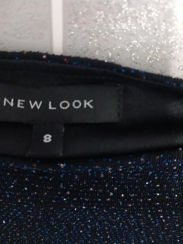 New Look Navy sparkle mini dress size 8