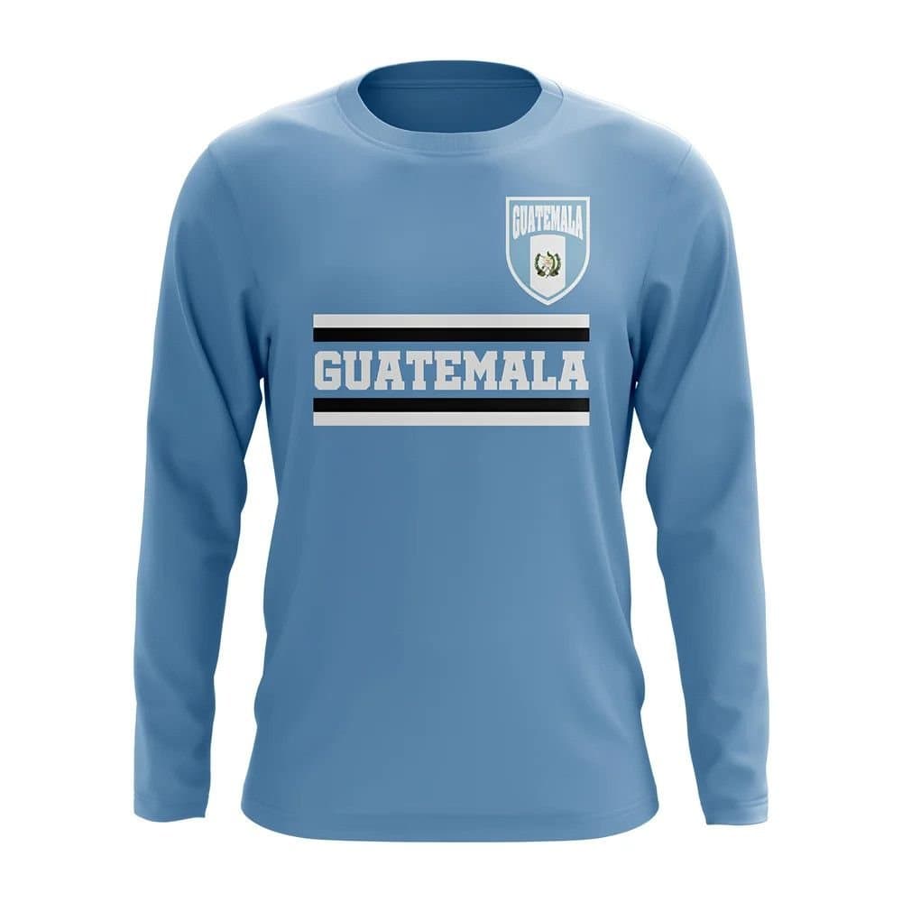 Guatemala Guatemala Men's Mens Core Football Country Long Sleeve T-Shirt Sky in Light Blue