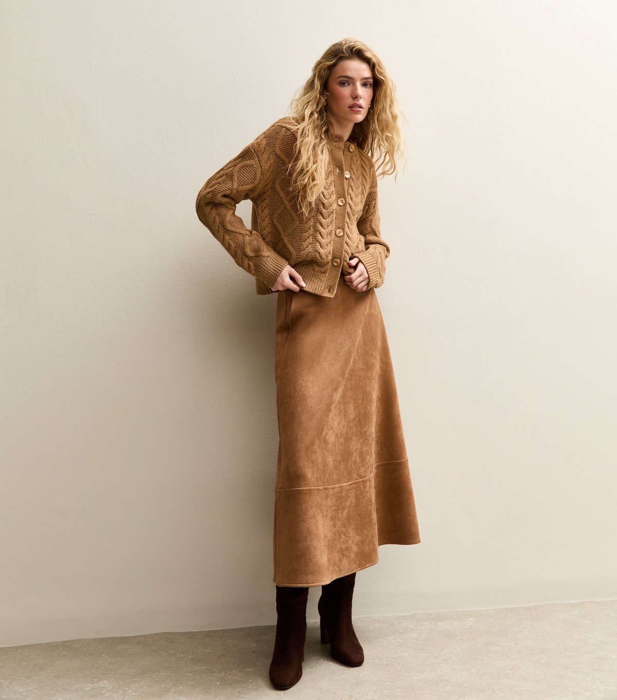 New Look Women's Camel Cable Knit Cardigan New Look - 3