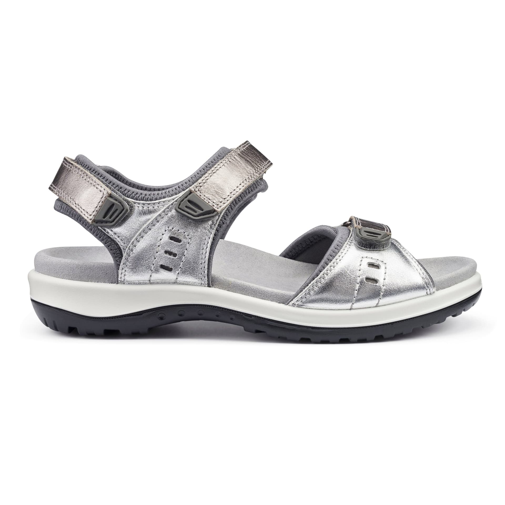 Hotter Hotter Women's Extra Wide 'Walk II' Sandals in Metallic Silver