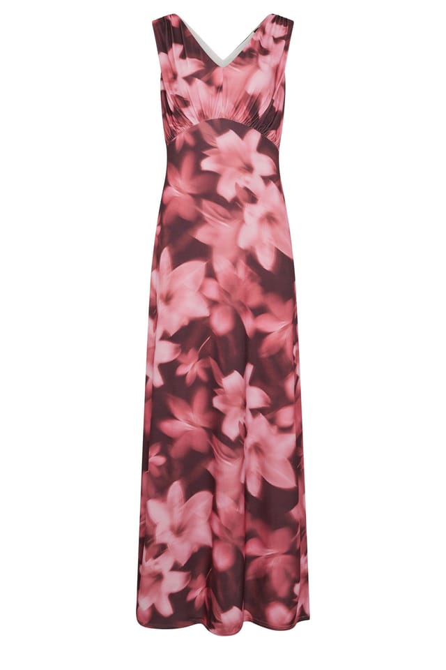 Long Tall Sally Long Tall Sally Women's Tall Floral Scarf Detail Maxi Dress in Pink - 3