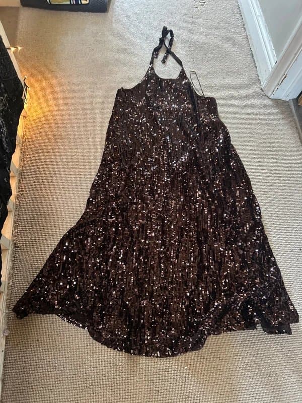 Zara Zara sequin halter neck dress