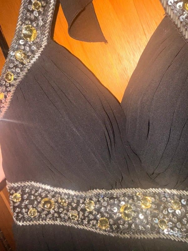New Look New Look black cocktail party dress halter neck with gems size 8