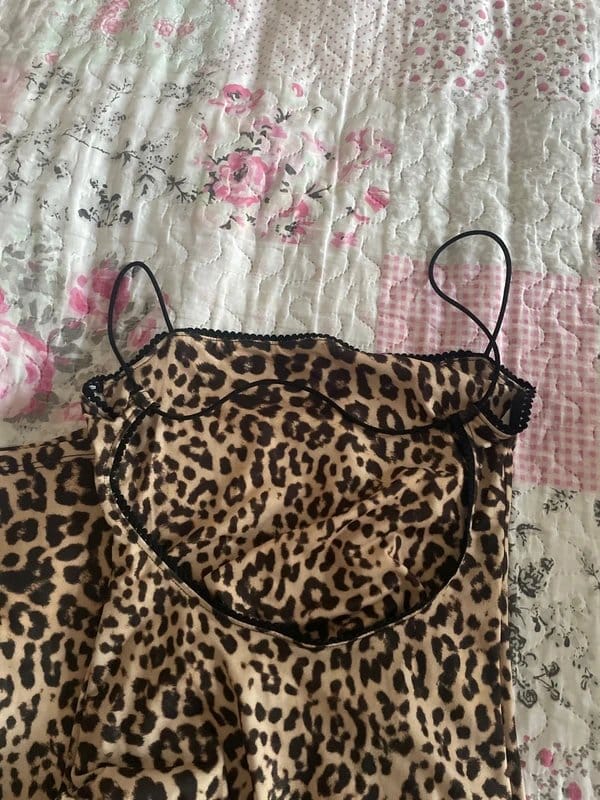 Bershka Leopard Backless Mini Dress