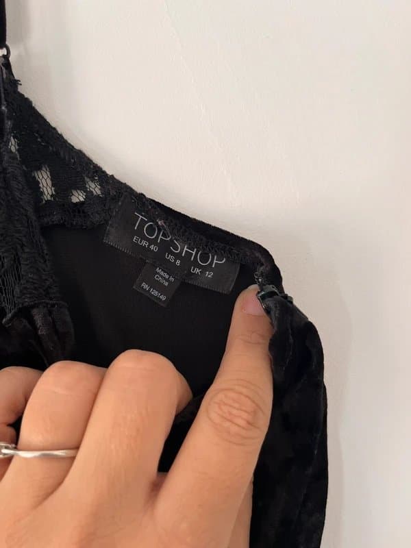 Topshop Topshop Black Velour Velvet Playsuit Jumpsuit 12