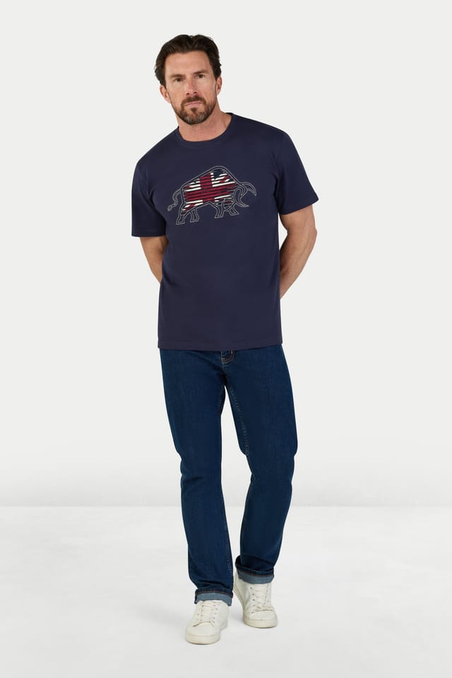 raging bull Raging Bull Men's Slash Bull T-Shirt in Navy - 2