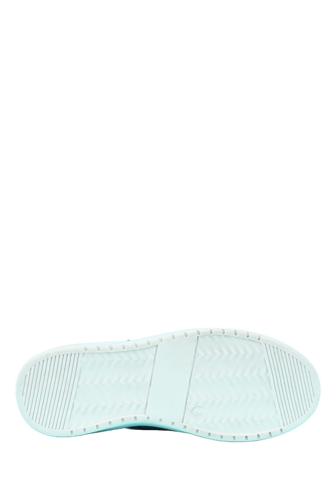 Amber Amber Women's Wide EE Fit Leather Trainer with Metallic Trim, Side Zip & Cushioned in Light Khaki - 4