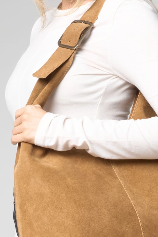 Barneys Originals Barneys Originals Women's Suede Slouch Bag in Tan - 2