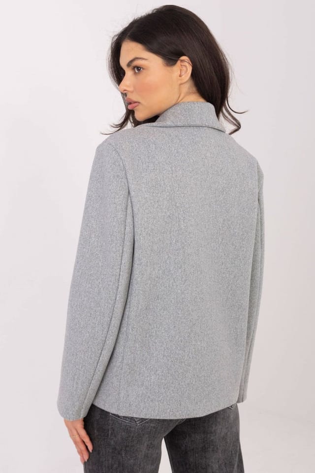Love Lace Love Lace Women's Elegant Double Breasted Lapel Coat Style 222570 in Grey - 2