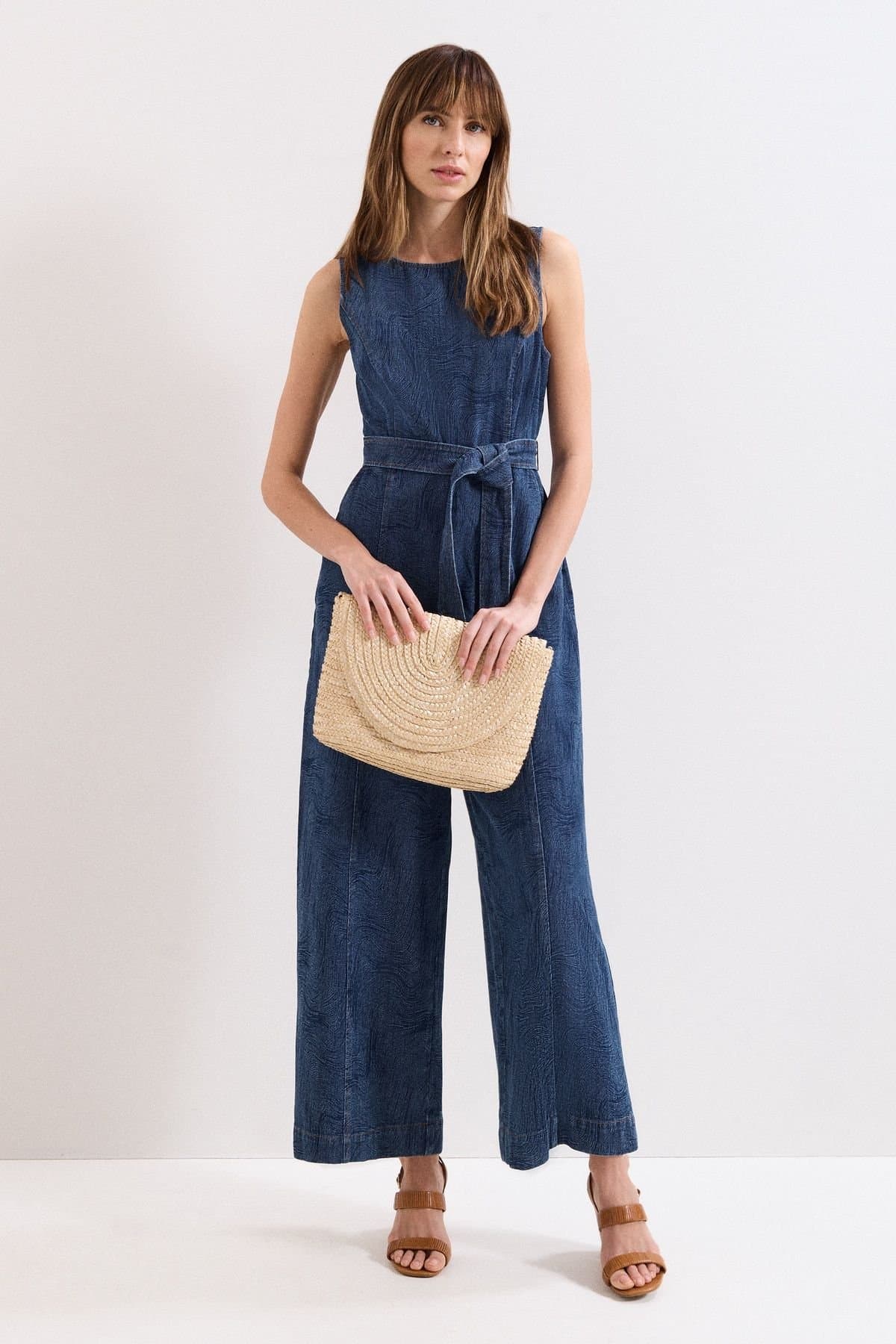 Phase Eight Phase Eight Women's Marta Sleeveless Denim Jumpsuit in Aubergine