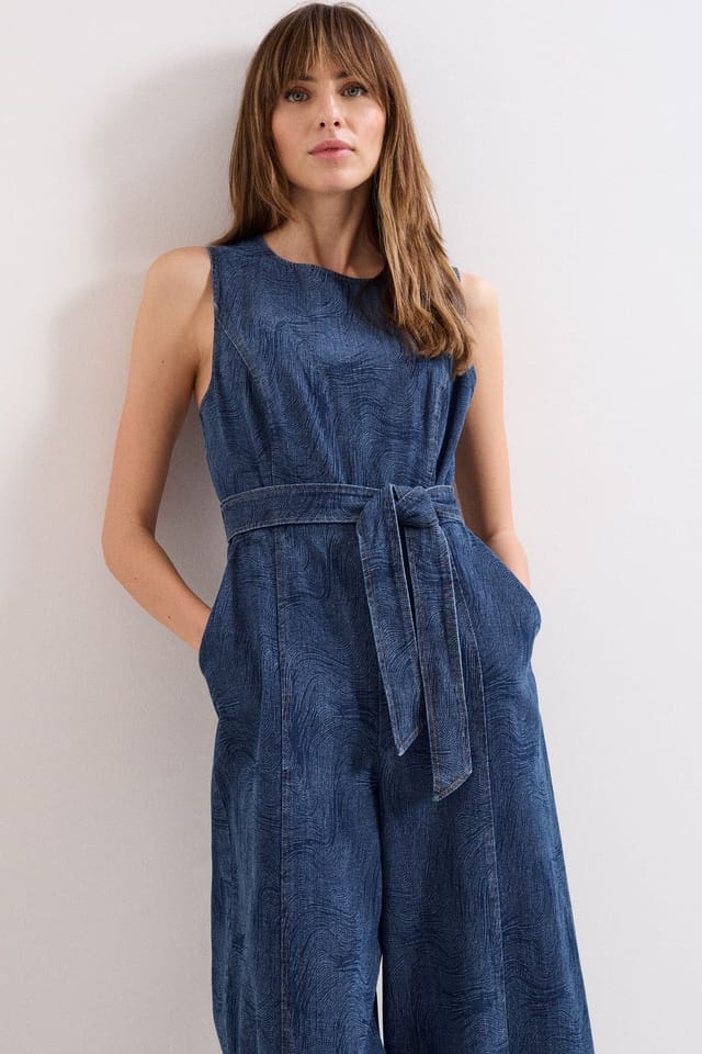 Phase Eight Phase Eight Women's Marta Sleeveless Denim Jumpsuit in Aubergine - 3