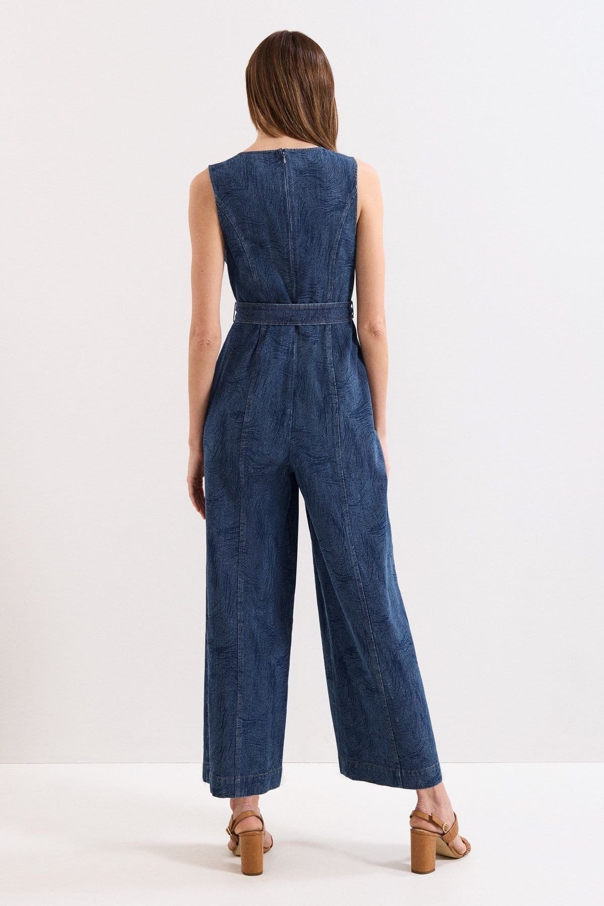 Phase Eight Phase Eight Women's Marta Sleeveless Denim Jumpsuit in Aubergine - 4
