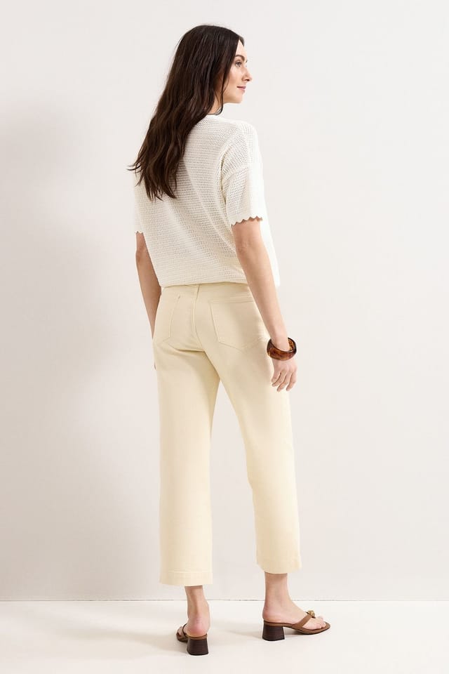 Phase Eight Phase Eight Women's Lexi Mid Rise Cropped Straight Jeans in Lemon - 3