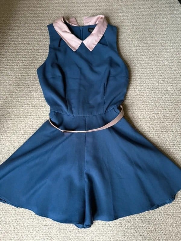 Topshop Topshop navy blue sleeveless playsuit - size 8 - 1