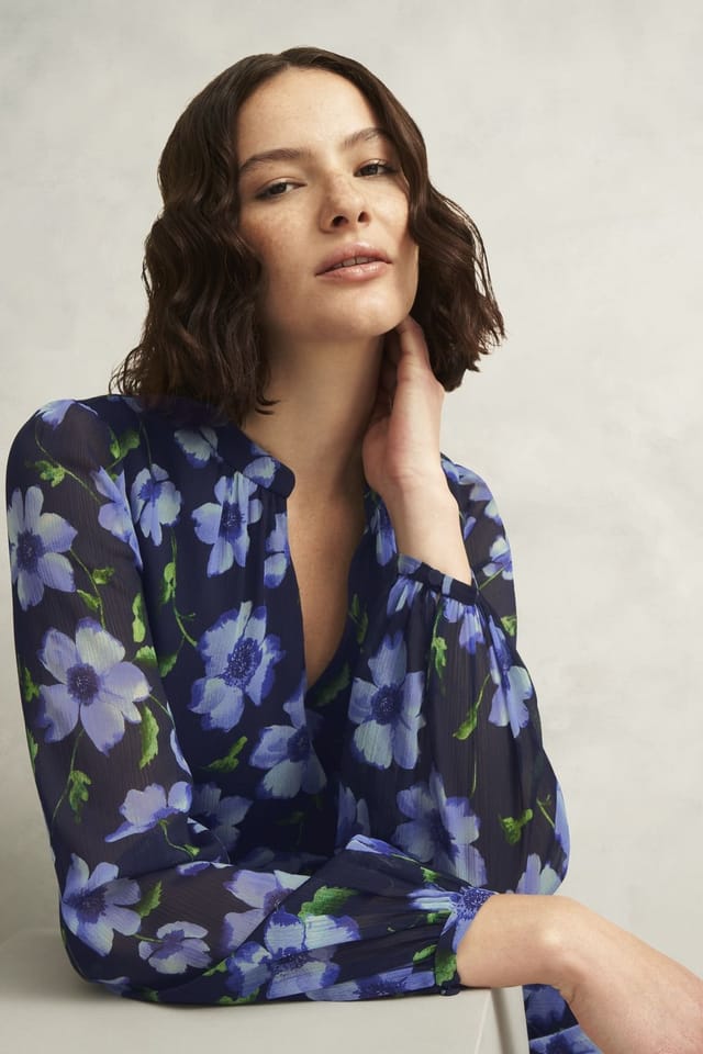 Hobbs London Hobbs London Women's Gracie Floral Print Mini Dress in Navy - 3