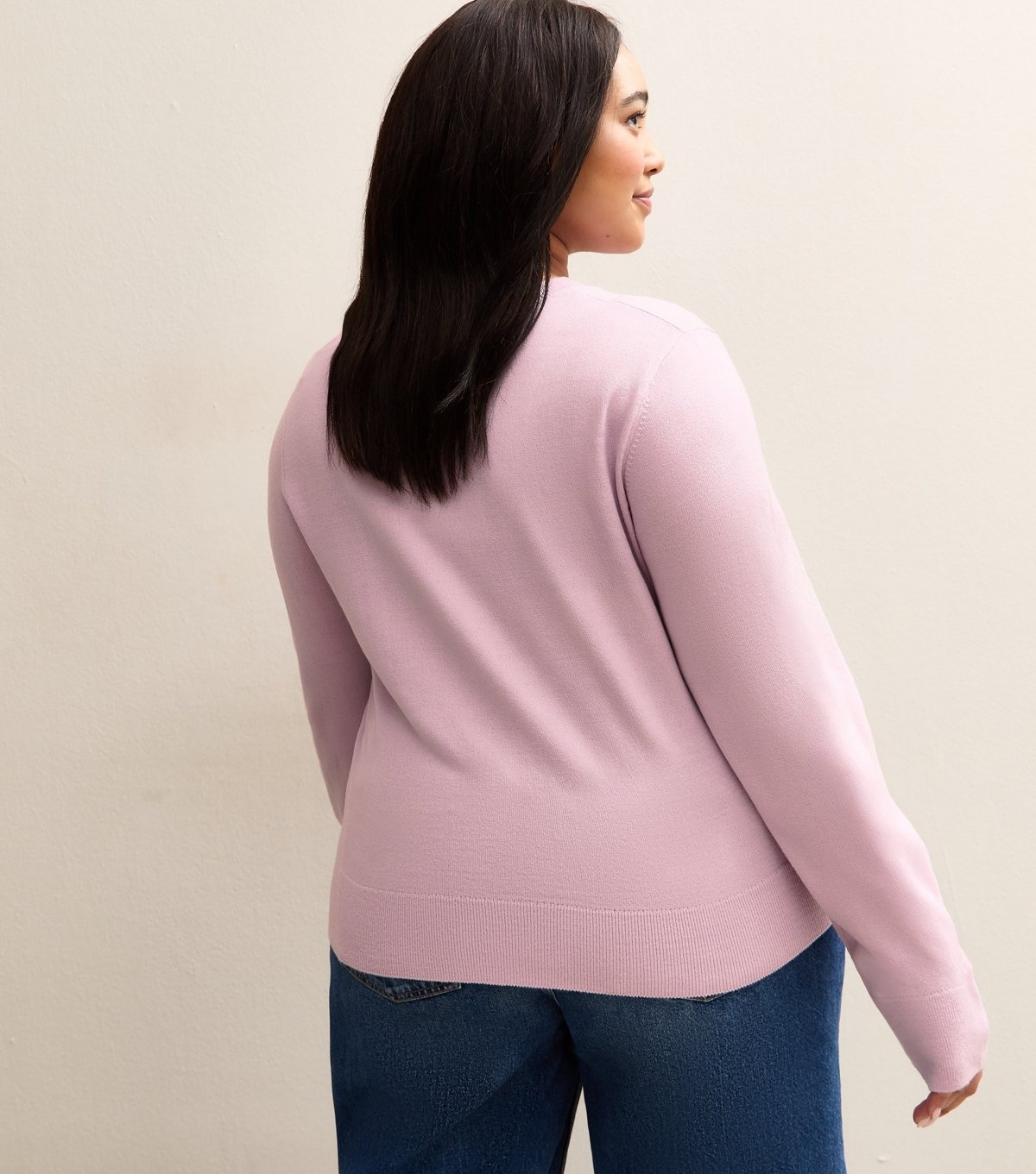 New Look Women's Plus Size Lilac Crew Neck Jumper Curves New Look - 4
