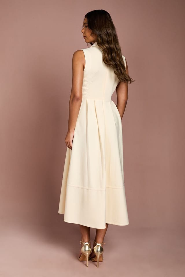 Coast Coast Women's Bandage Knit Shirt Midi Dress in Lemon - 3