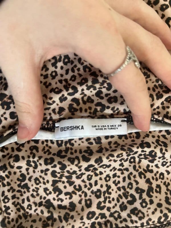 Bershka Black Leopard Print Cami Top