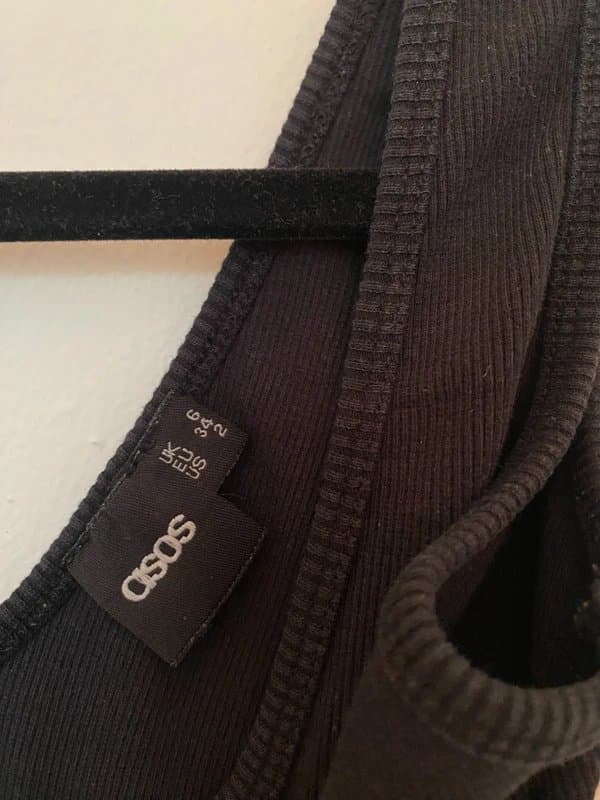 ASOS Black ribbed leotard tank top
