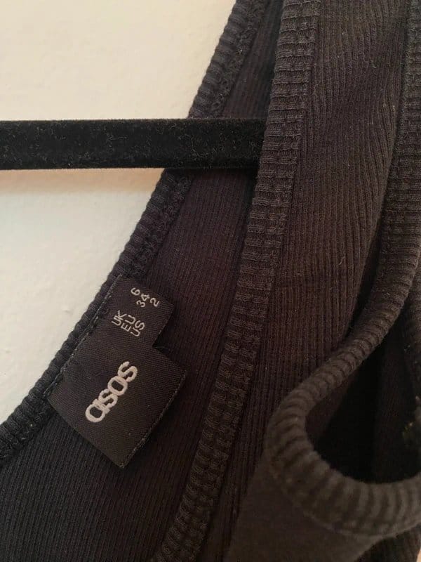 ASOS Black Ribbed Leotard Tank Top