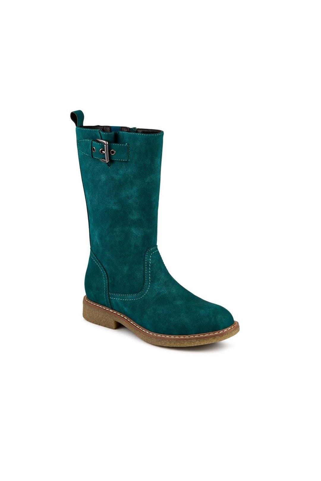 Pavers Pavers Women's Fashionable Zip Up Calf Length Boots in Teal