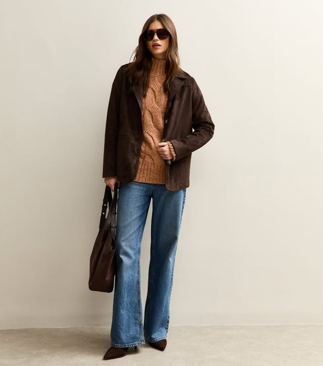New Look Women's Tan Cable Knit Stand Neck Jumper New Look - 3