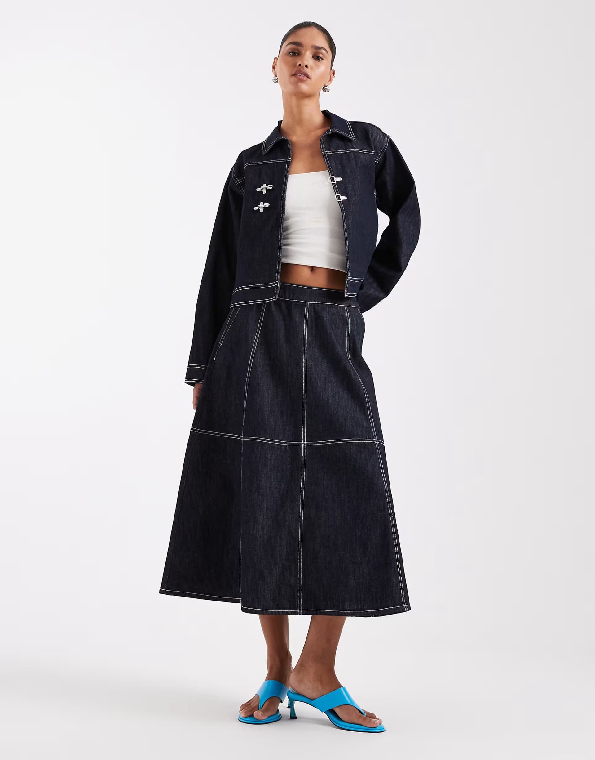 ASOS JJXX dark denim co-ord with contrast stitching