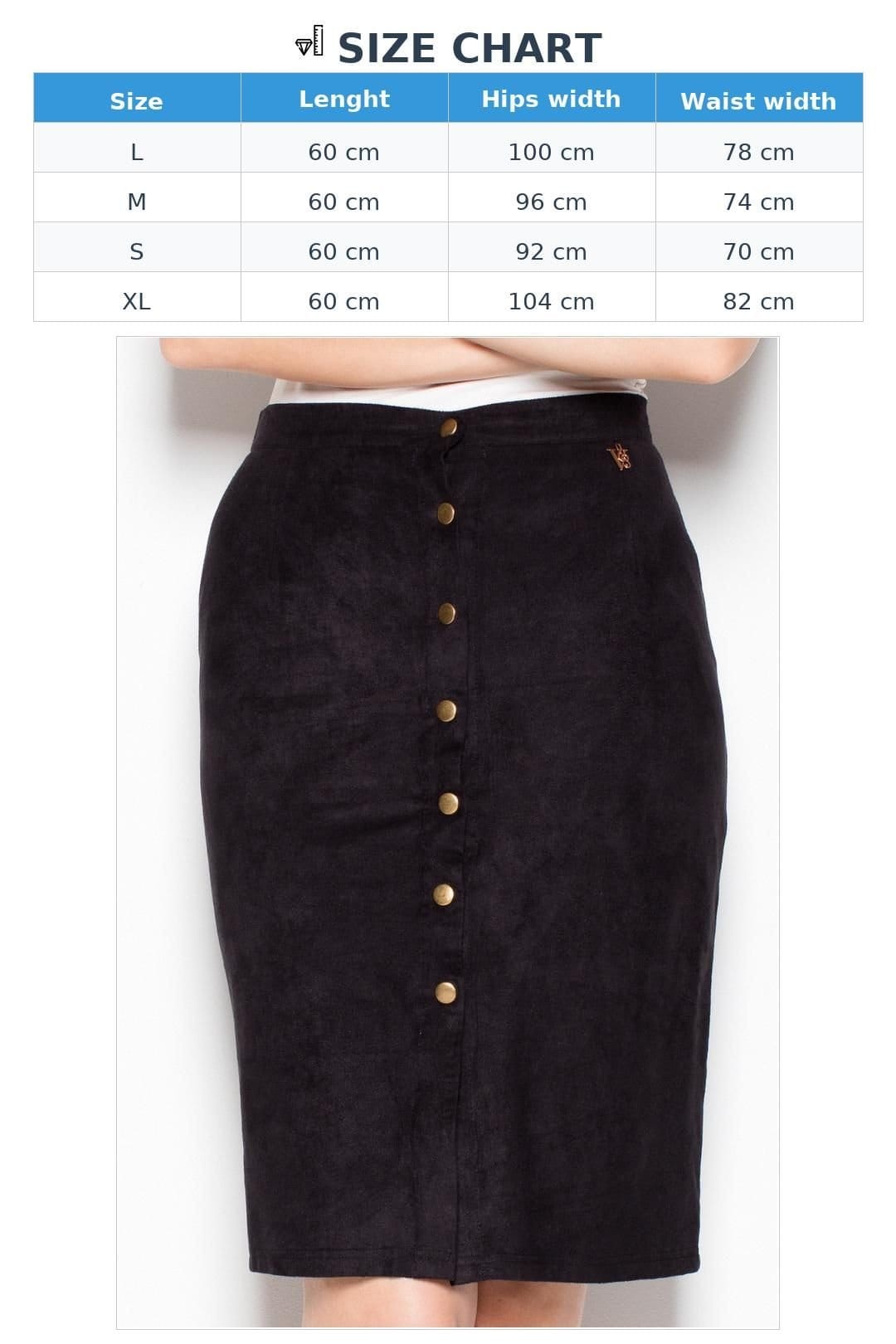 Love Lace Love Lace Women's Suede Midi Pencil Skirt With Buttons in Black - 4