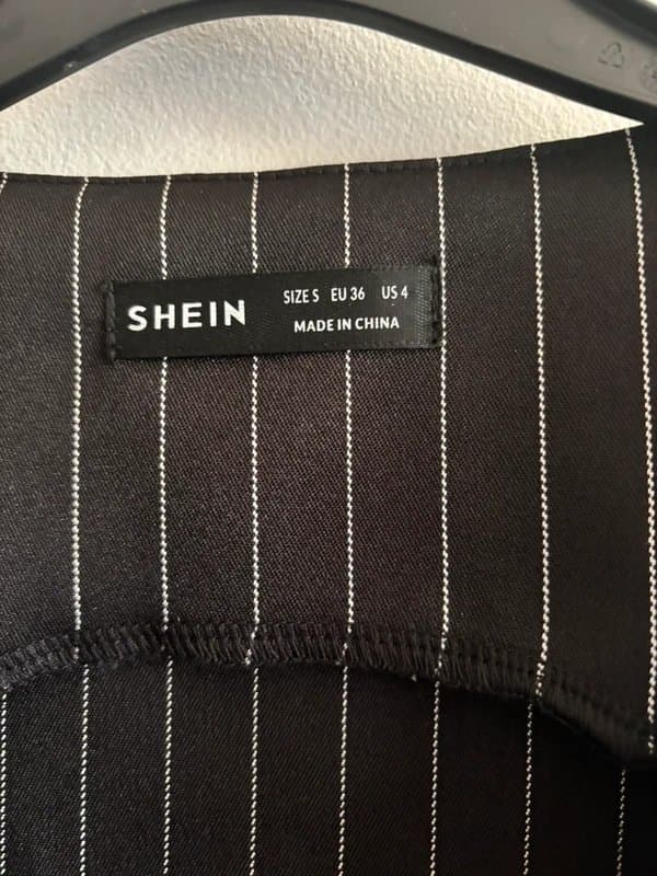 Shein SHEIN black pinstriped waistcoat size S