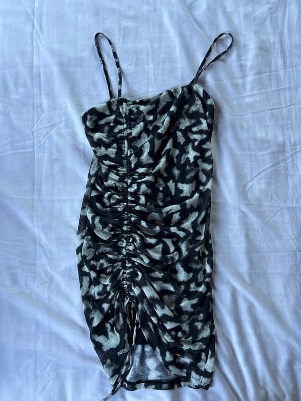 Topshop Topshop ruched animal print mini dress