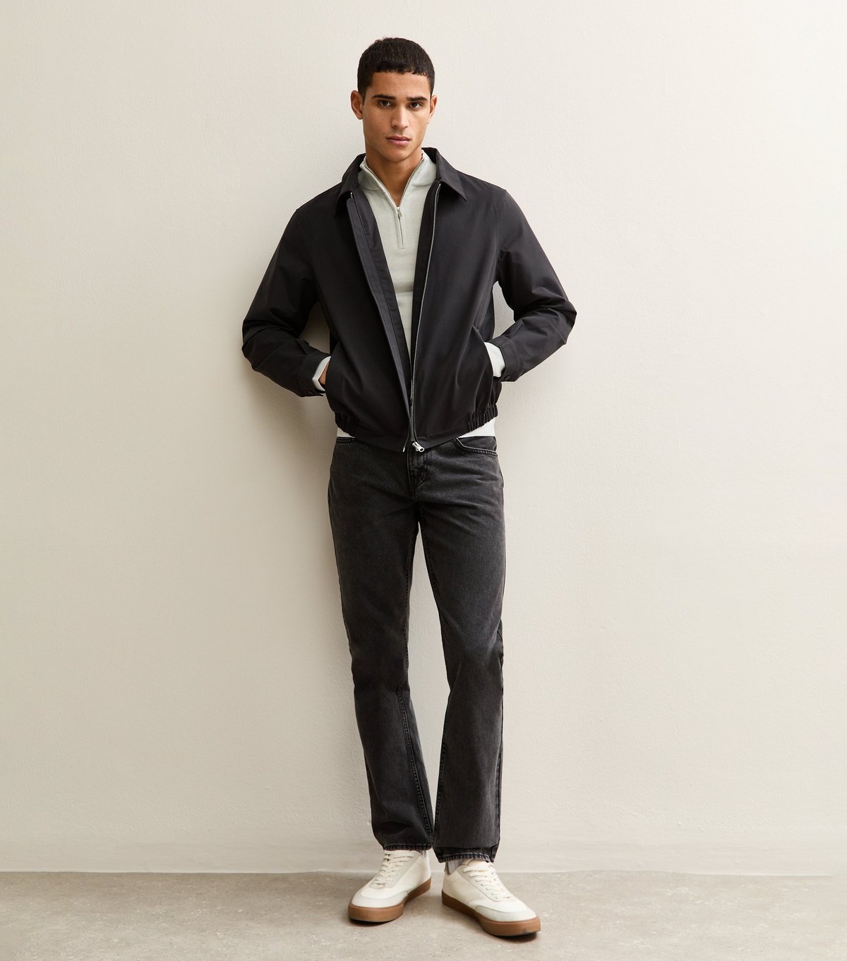 New Look Men's Grey Marl Regular Quarter Zip Long Sleeve Jumper New Look - 3