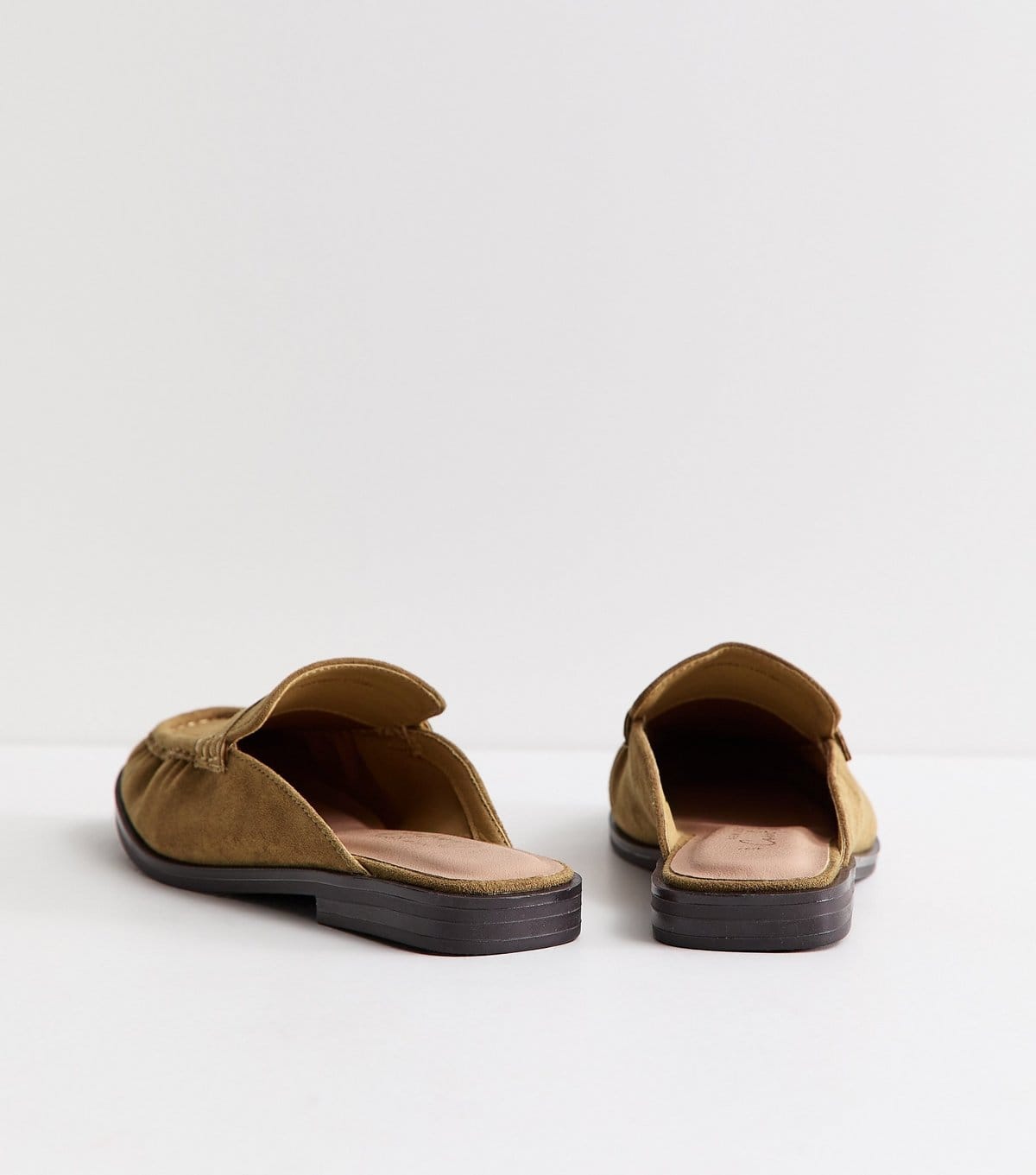 New Look Women's Camel Faux Suede Open Back Mule Loafers Vegan New Look - 4