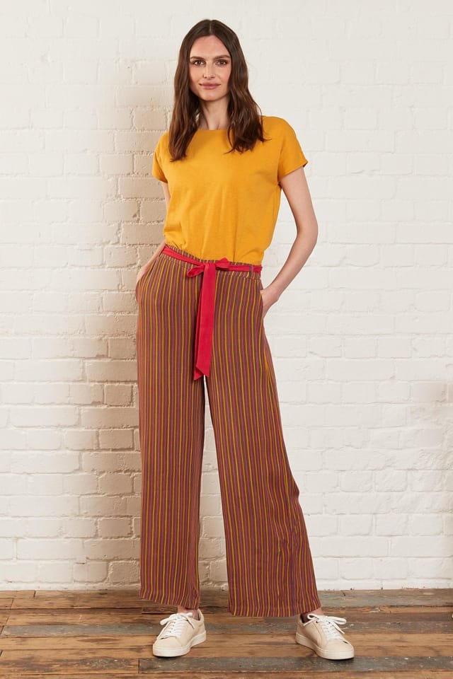 Nomads Clothing Nomads Clothing Women's Striped Viscose Trousers in Light Brown - 3
