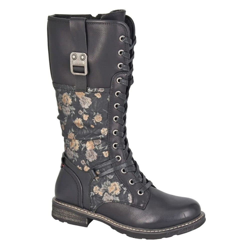 Cipriata Cipriata Men's Floral Calf Boots in Black