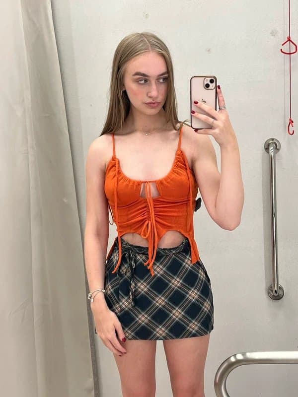 Bershka rusty orange crop top (bershka)