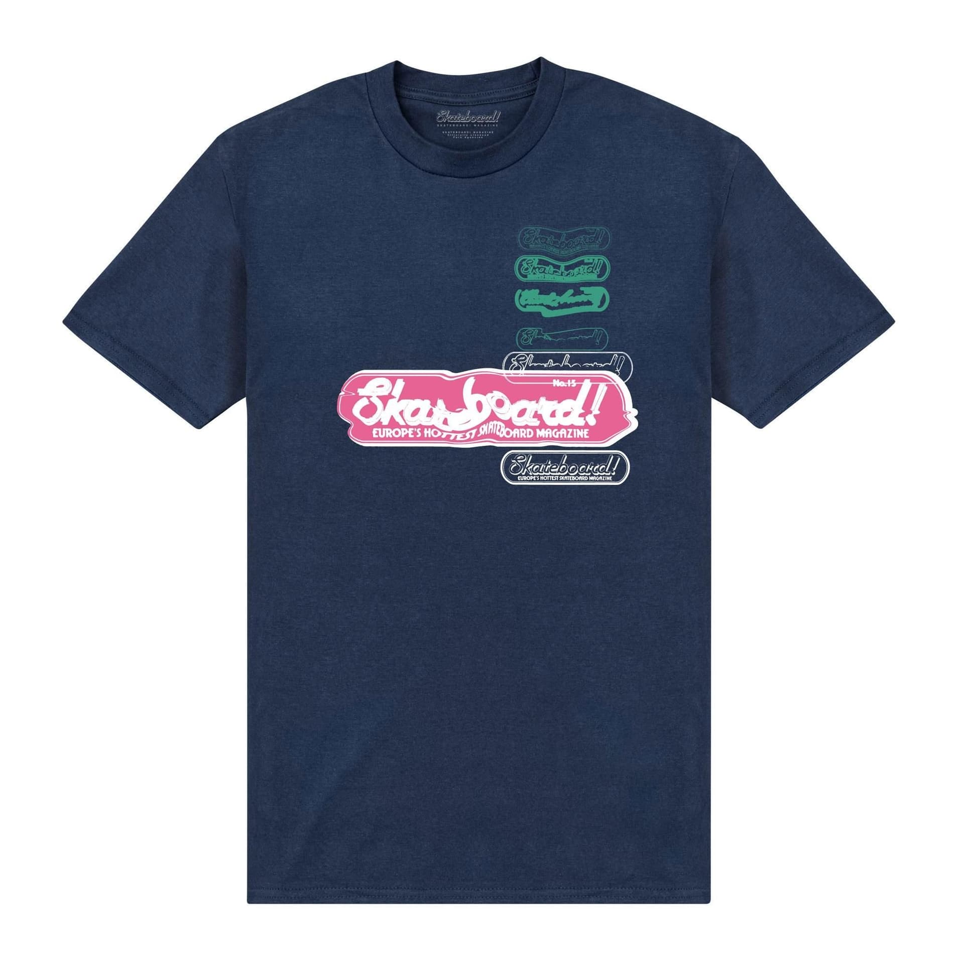 Skateboard! Skateboard! Men's Magazine Static T-Shirt in Navy