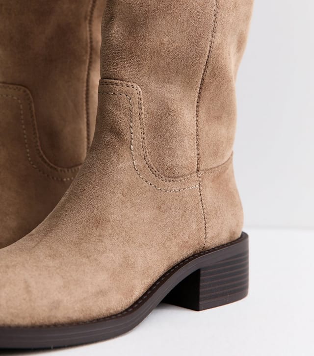 New Look Women's Mink Faux Suede Pull On Boots Vegan New Look - 3