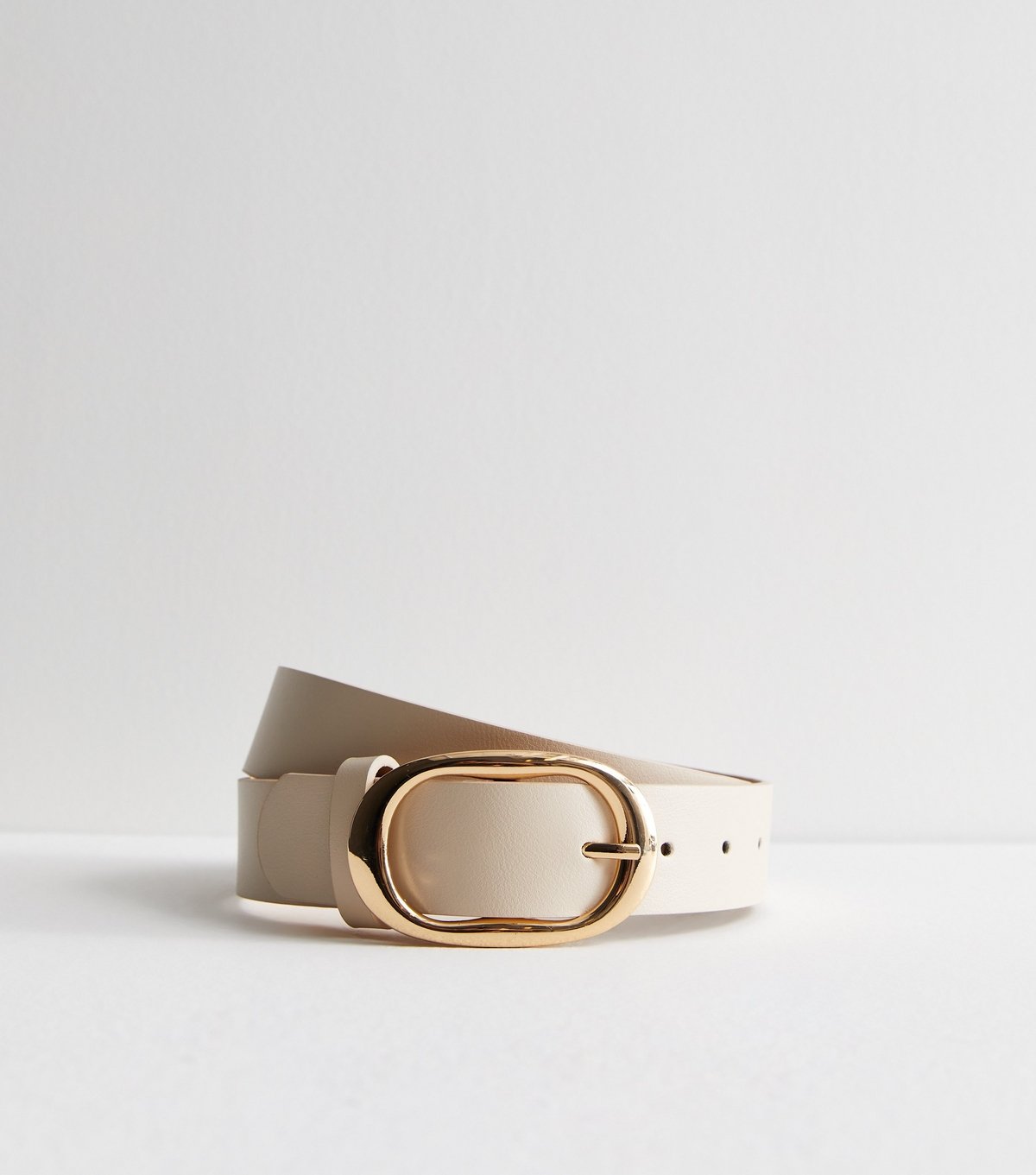 New Look Off White Oval Buckle Belt New Look - 2