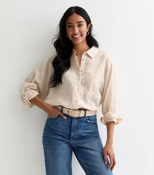 New Look Off White Oval Buckle Belt New Look - 2