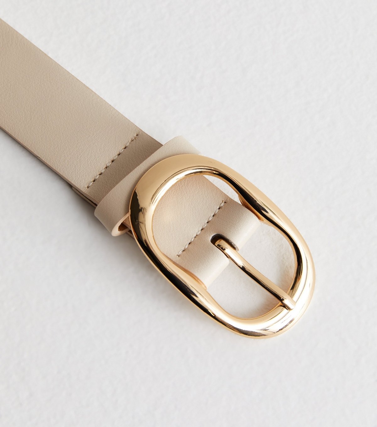 New Look Off White Oval Buckle Belt New Look - 3