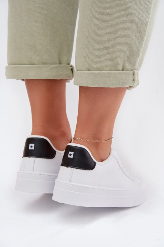 Love Lace Love Lace Women's Big Star Low Cut Sneakers with HIPOLY Insole Breathable in White - 3
